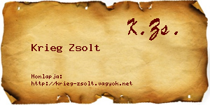 Krieg Zsolt névjegykártya